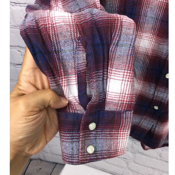 Cumberland Outfitters by Ely Western Cowboy Pearl Snap Plaid Cotton Flannel XL - Picture 5 of 13